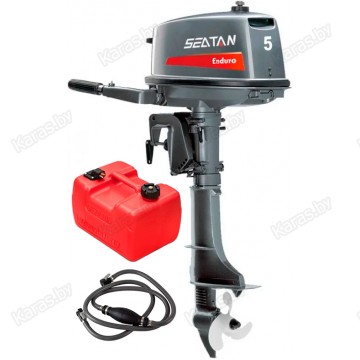 Лодочный мотор 2-тактный бензиновый Seatan T5BMS PRO (мощность 6 лс) (выносной бак 12л)